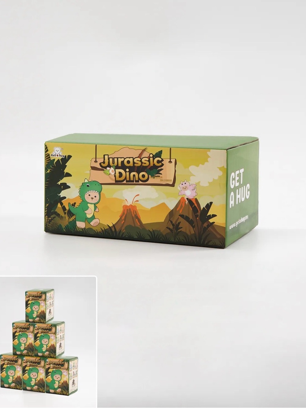 Getahug Jurassic Dino Series Plush Mini Bear Blind Box Key Chain Gift Unopened